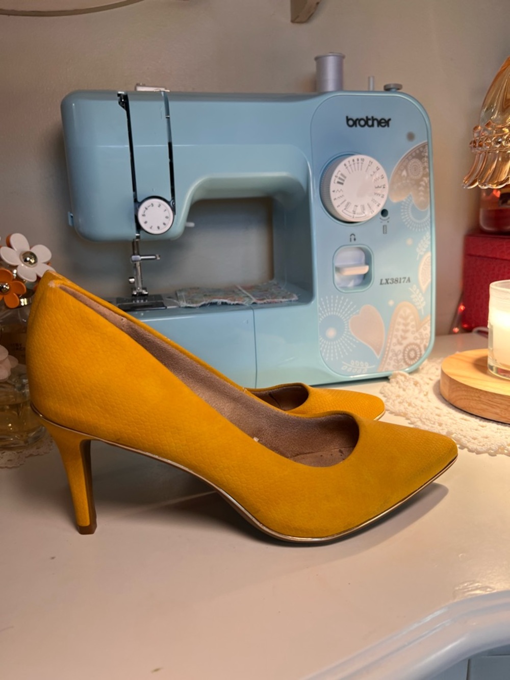 Mossimo Supply Co. Mustard Yellow Pointed-Toe Mid Heel Pumps